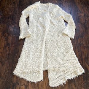 Free People Cream Textured Cardigan